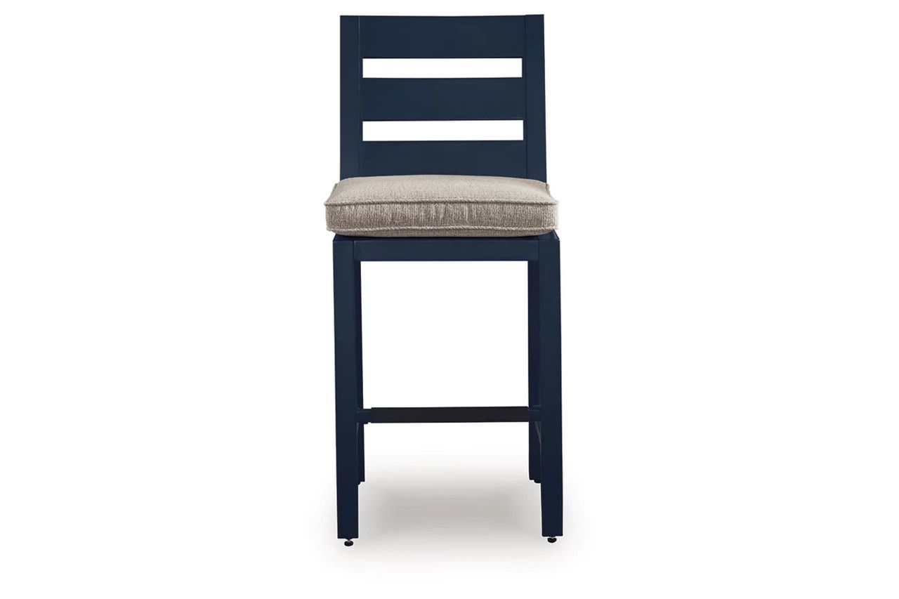 Mabry Shores Outdoor Counter Height Bar Stool Set of 2 In Blue P587124