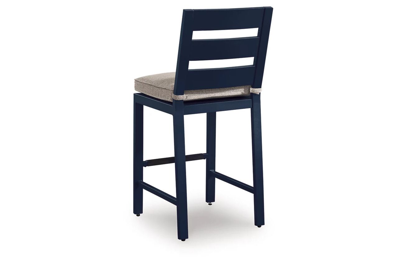Mabry Shores Outdoor Counter Height Bar Stool Set of 2 In Blue P587124