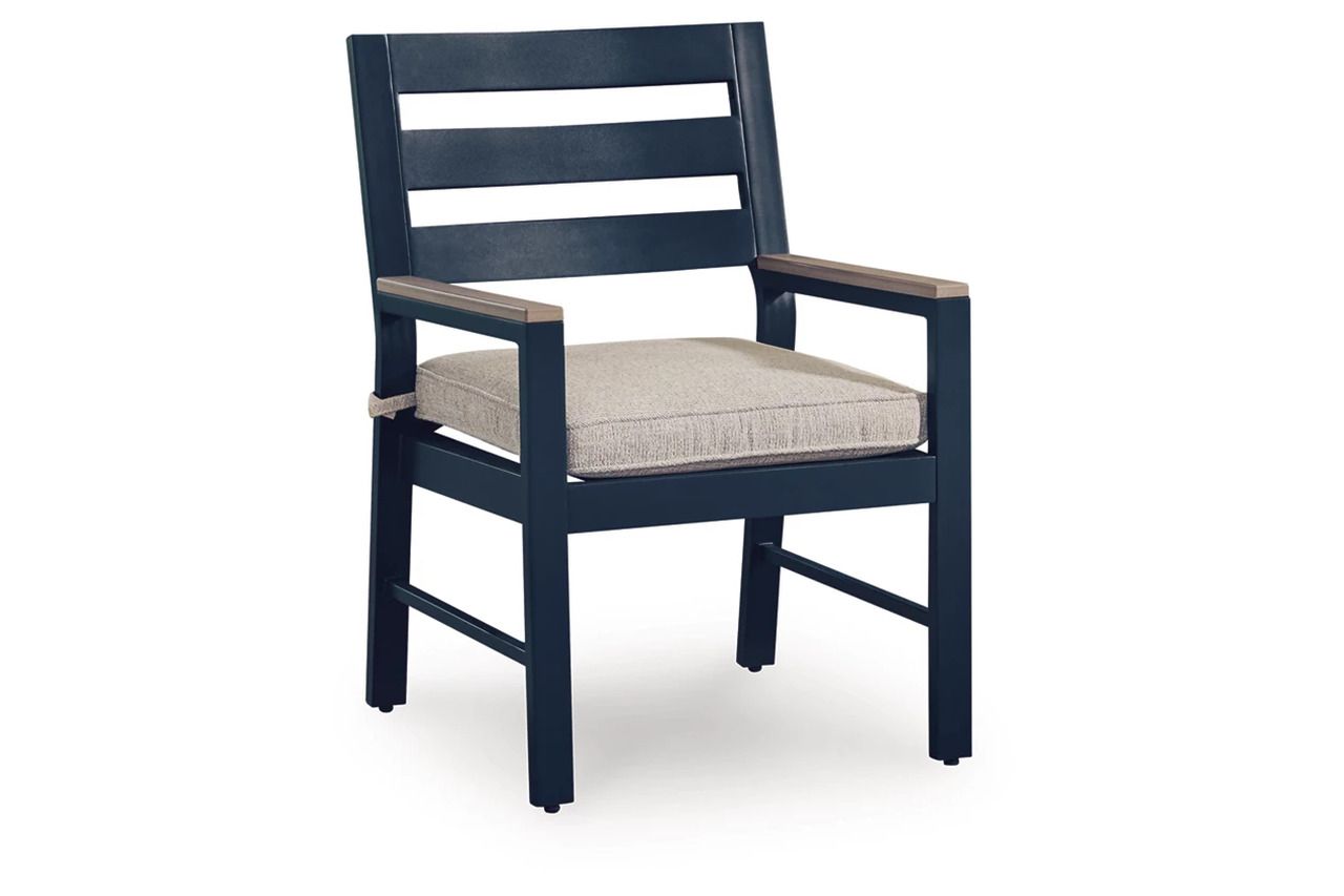 Mabry Shores Outdoor Arm Chair with Cushion Set of 2 In Blue P587601A