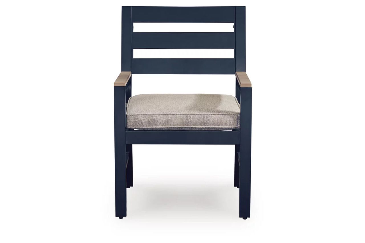 Mabry Shores Outdoor Arm Chair with Cushion Set of 2 In Blue P587601A
