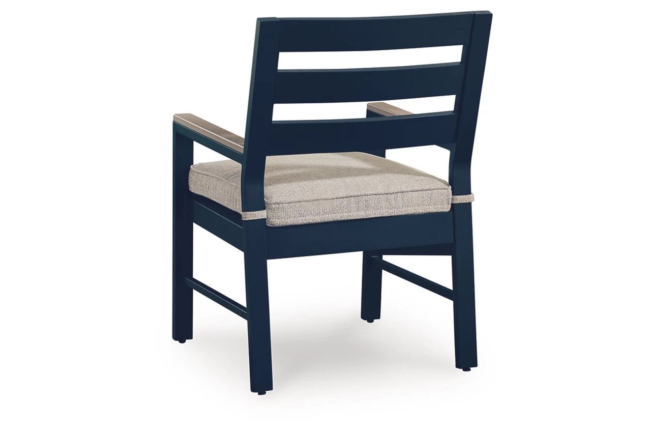 Mabry Shores Outdoor Arm Chair with Cushion Set of 2 In Blue P587601A