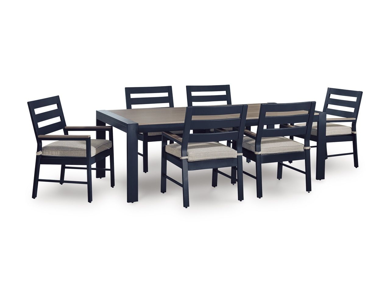 Mabry Shores Outdoor Dining Table In Blue P587625