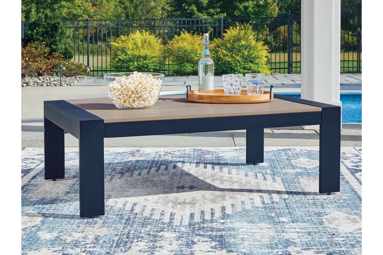 Mabry Shores Outdoor Coffee Table In Blue P587701