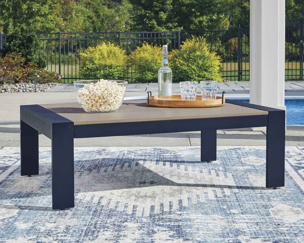 Mabry Shores Outdoor Coffee Table In Blue P587701