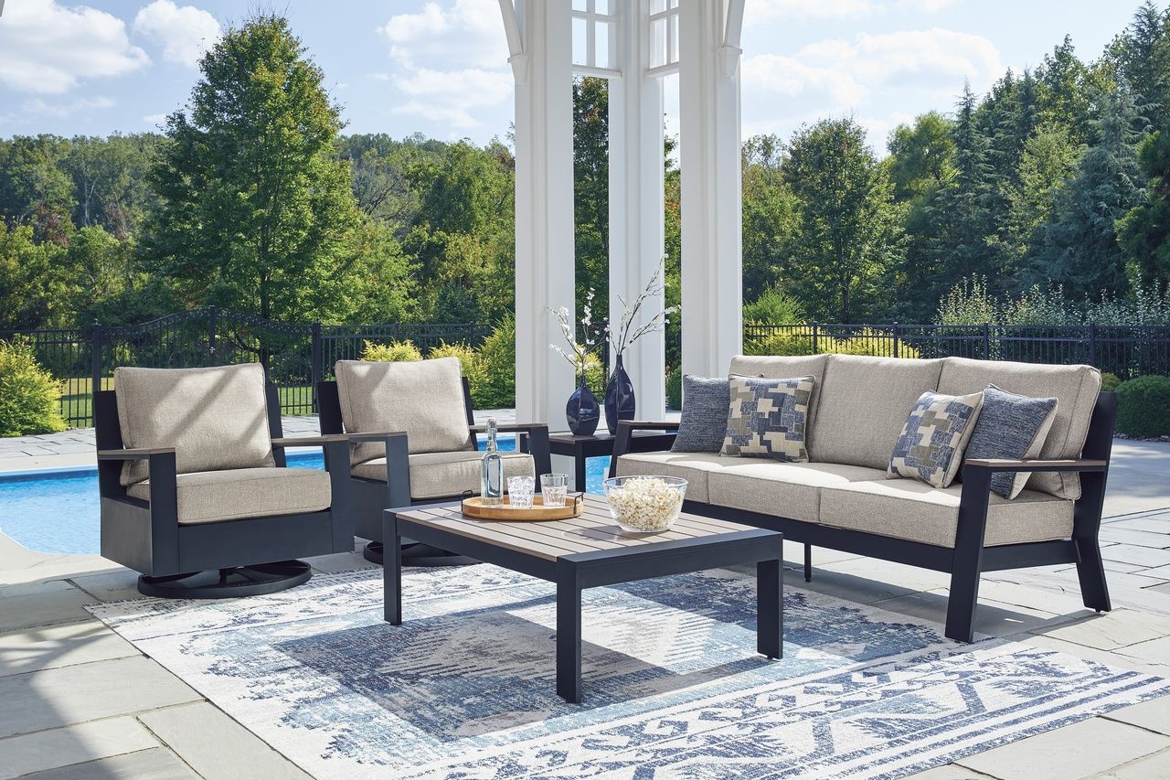Mabry Shores Outdoor Coffee Table In Blue P587701