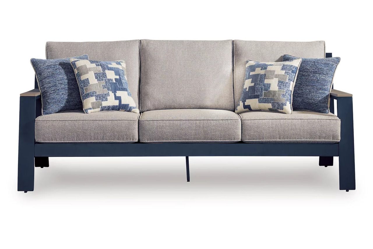 Mabry Shores Outdoor Sofa with Cushion In Blue P587838