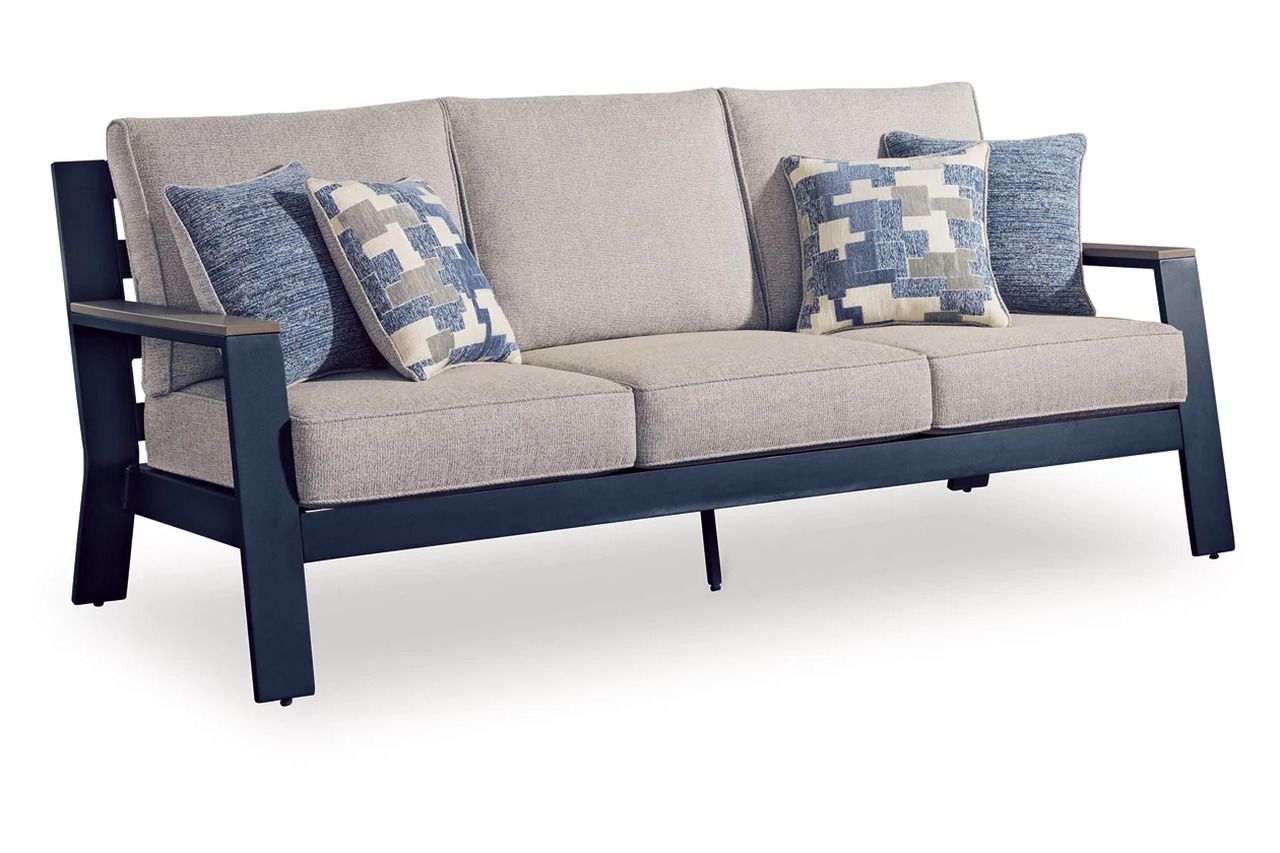 Mabry Shores Outdoor Sofa with Cushion In Blue P587838