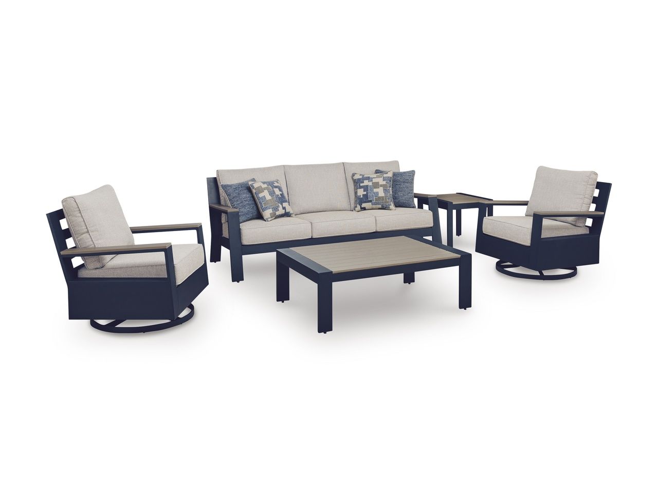 Mabry Shores Outdoor Sofa with Cushion In Blue P587838