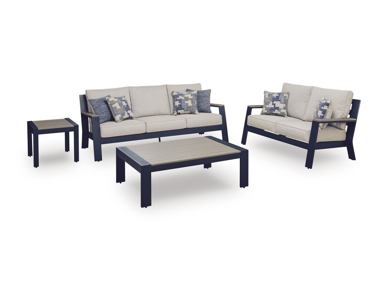 Mabry Shores Outdoor Sofa with Cushion In Blue P587838