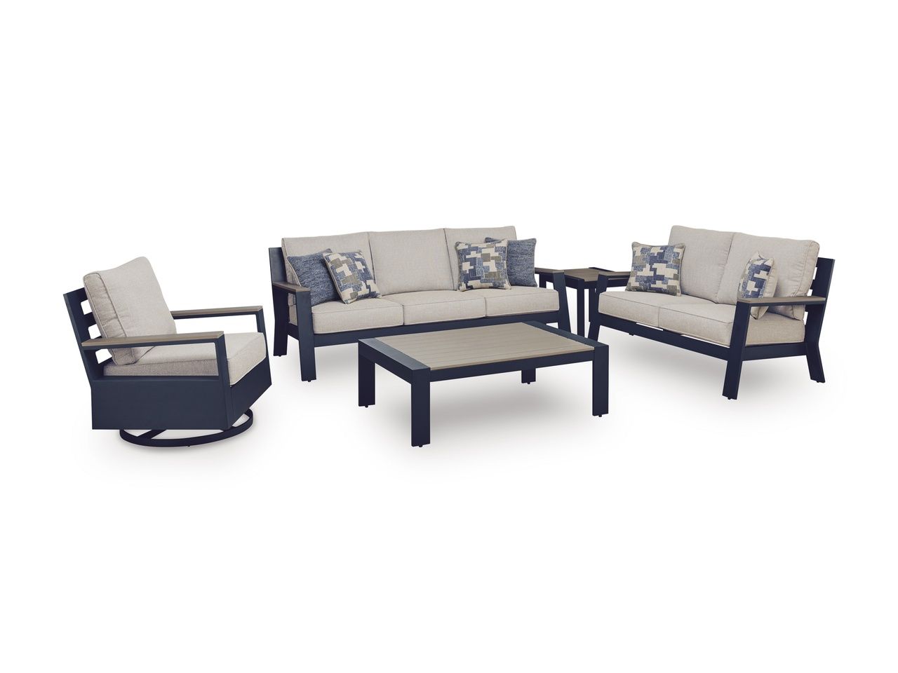 Mabry Shores Outdoor Sofa with Cushion In Blue P587838