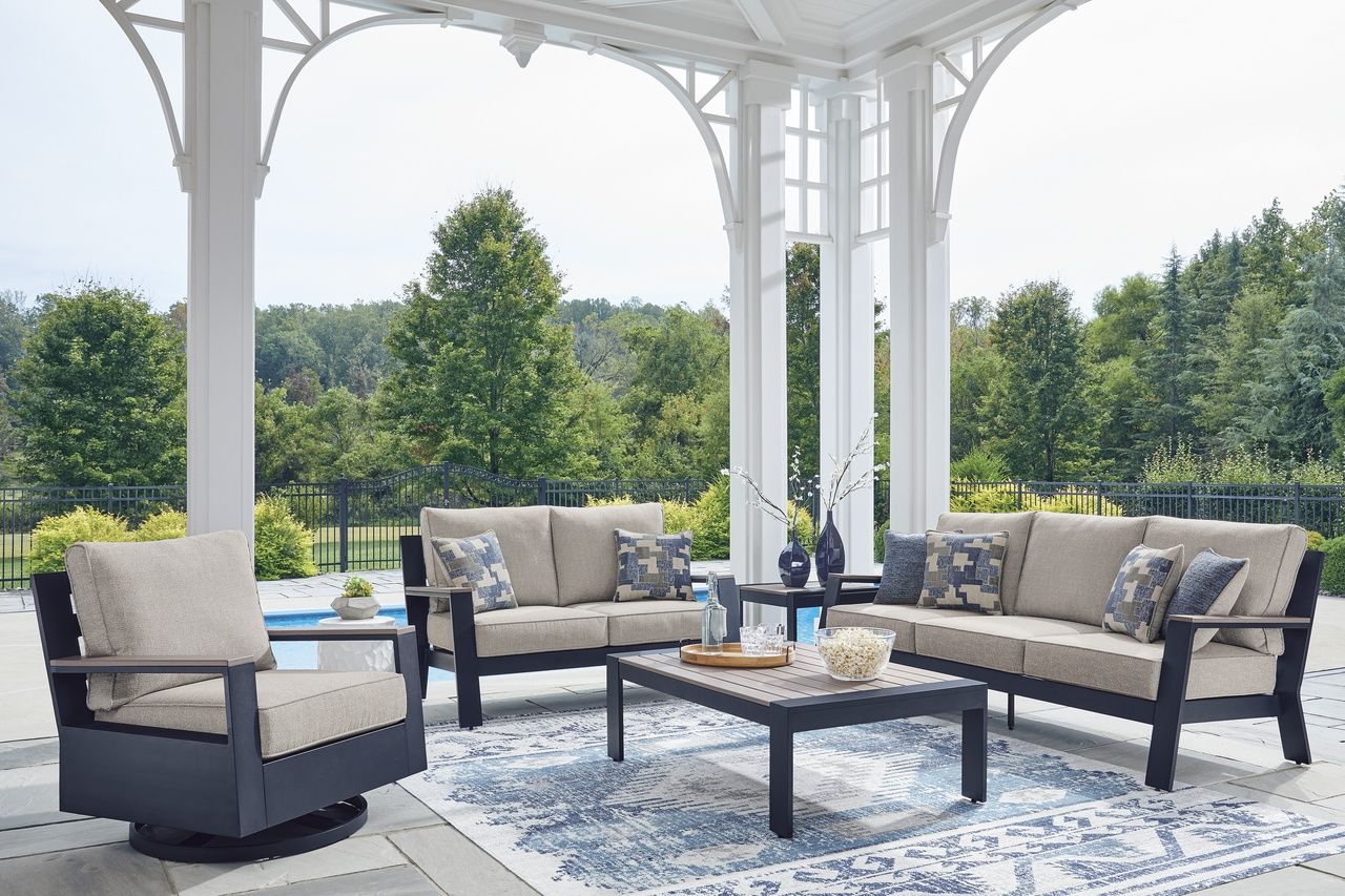 Mabry Shores Outdoor Sofa with Cushion In Blue P587838