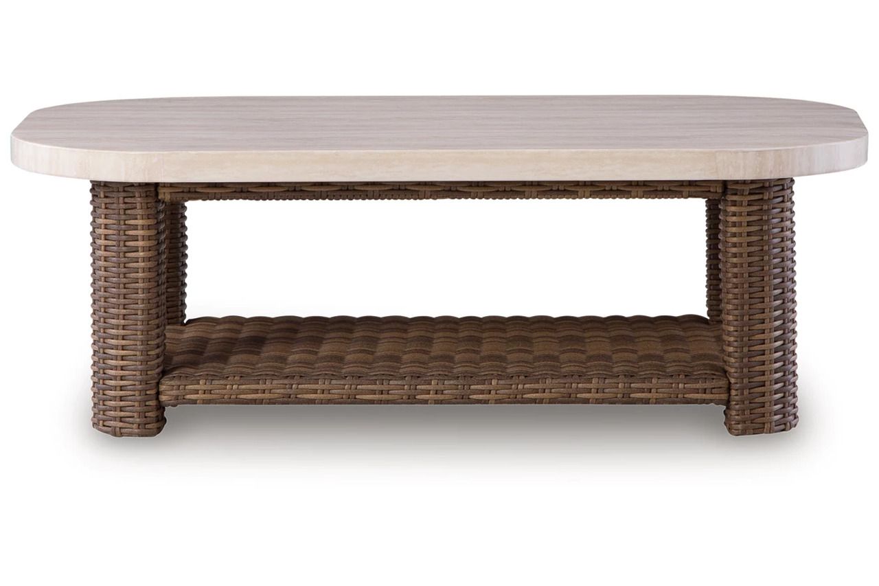 Angel Island Outdoor Coffee Table In Brown and Beige P610701