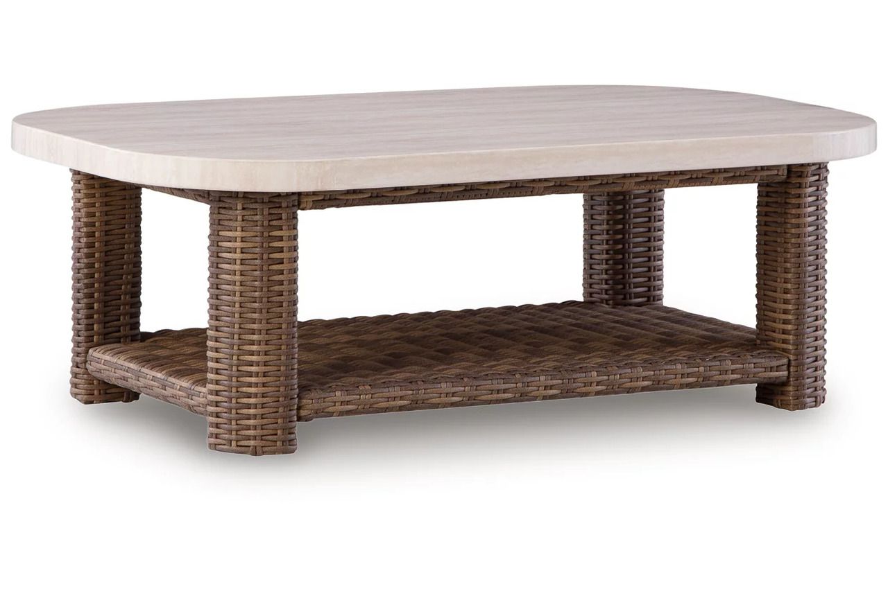 Angel Island Outdoor Coffee Table In Brown and Beige P610701