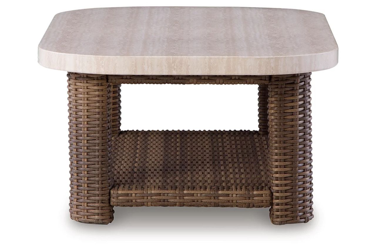 Angel Island Outdoor Coffee Table In Brown and Beige P610701