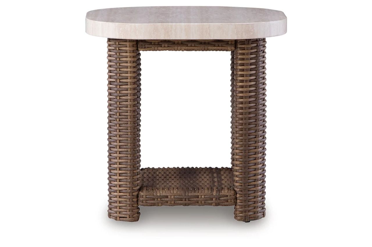 Angel Island Outdoor End Table In Beige and Brown P610702