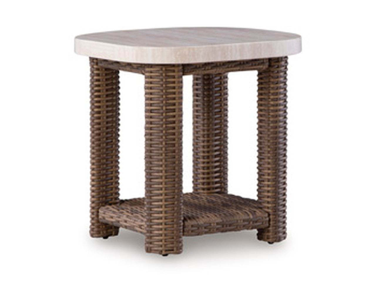 Angel Island Outdoor End Table In Beige and Brown P610702