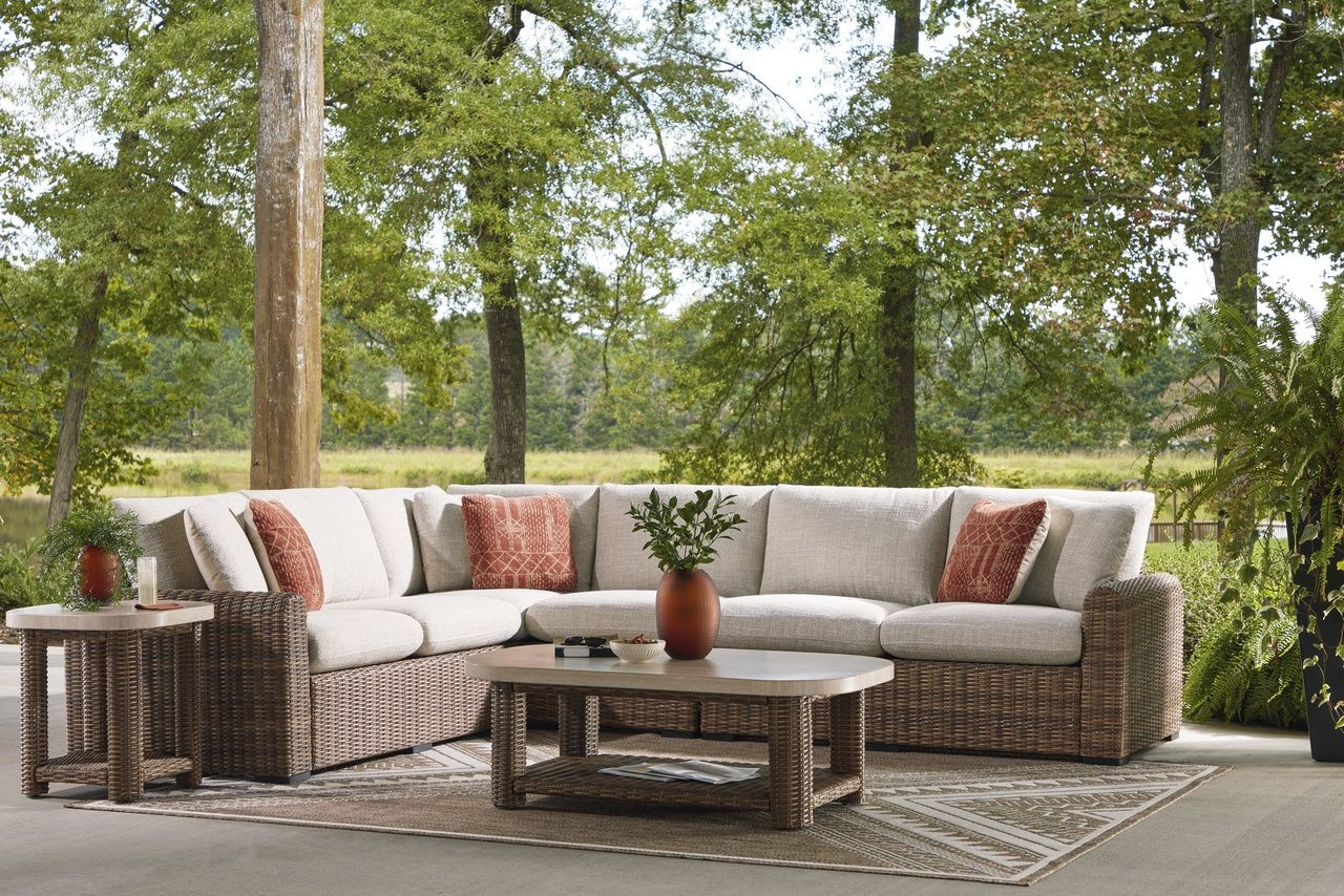 Angel Island Outdoor End Table In Beige and Brown P610702