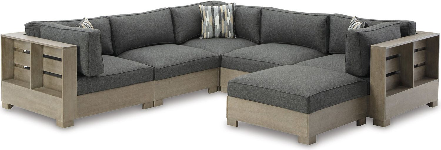 Citrine Park Brown Ottoman With Cushion P660814