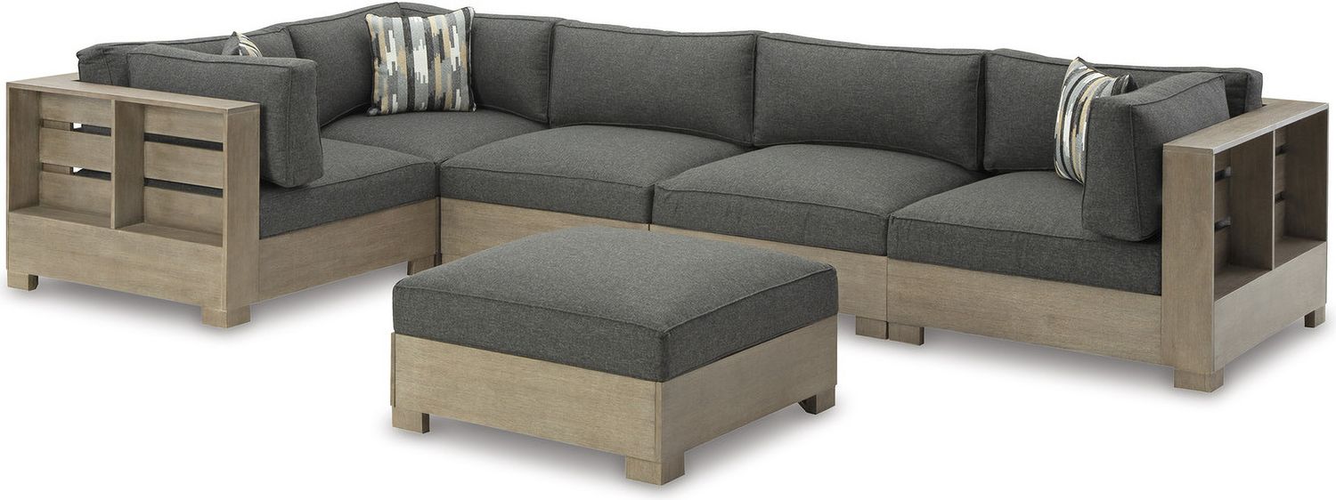 Citrine Park Brown Ottoman With Cushion P660814