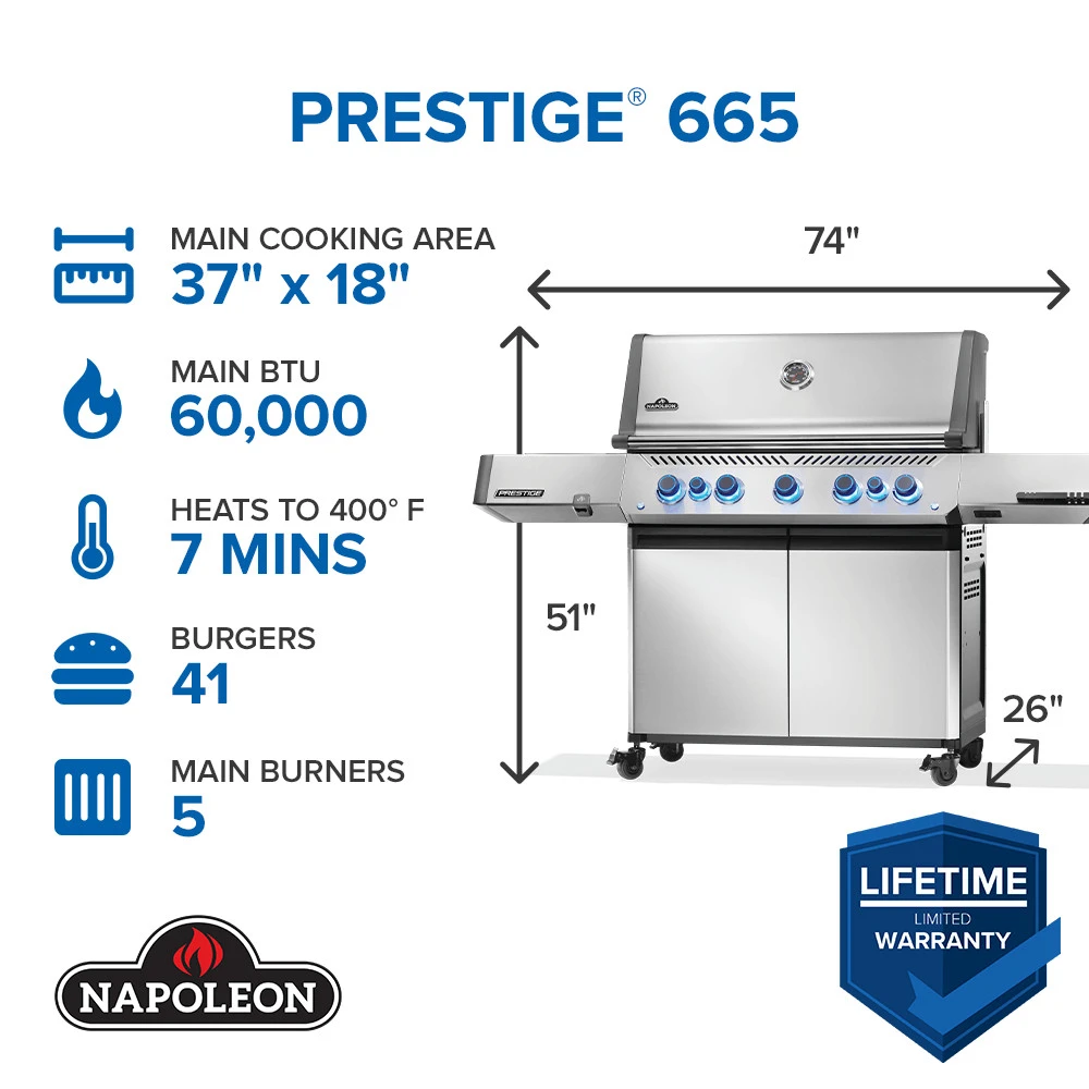 Prestige® 665 RSIB with Infrared Side and Rear Burner P665VRSIBPSS