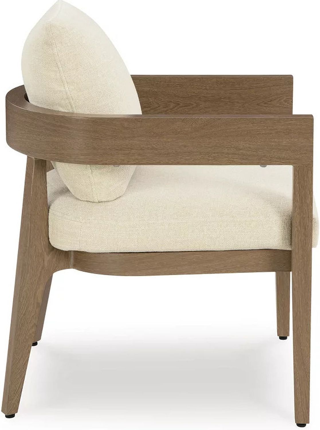 Serene Bay Outdoor Dining Arm Chair with Cushion Set of 2 In White and Dark Brown P671601A