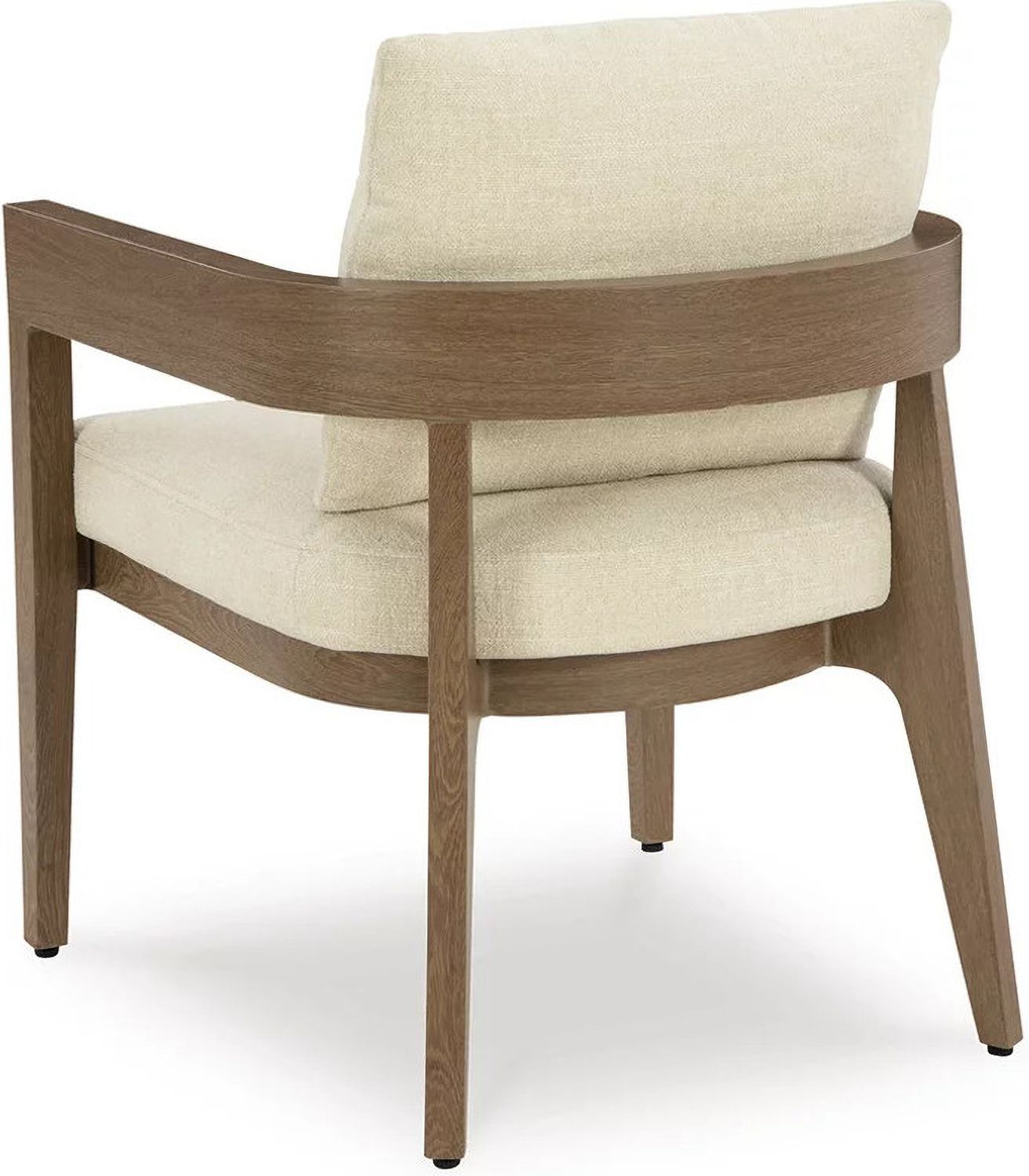 Serene Bay Outdoor Dining Arm Chair with Cushion Set of 2 In White and Dark Brown P671601A