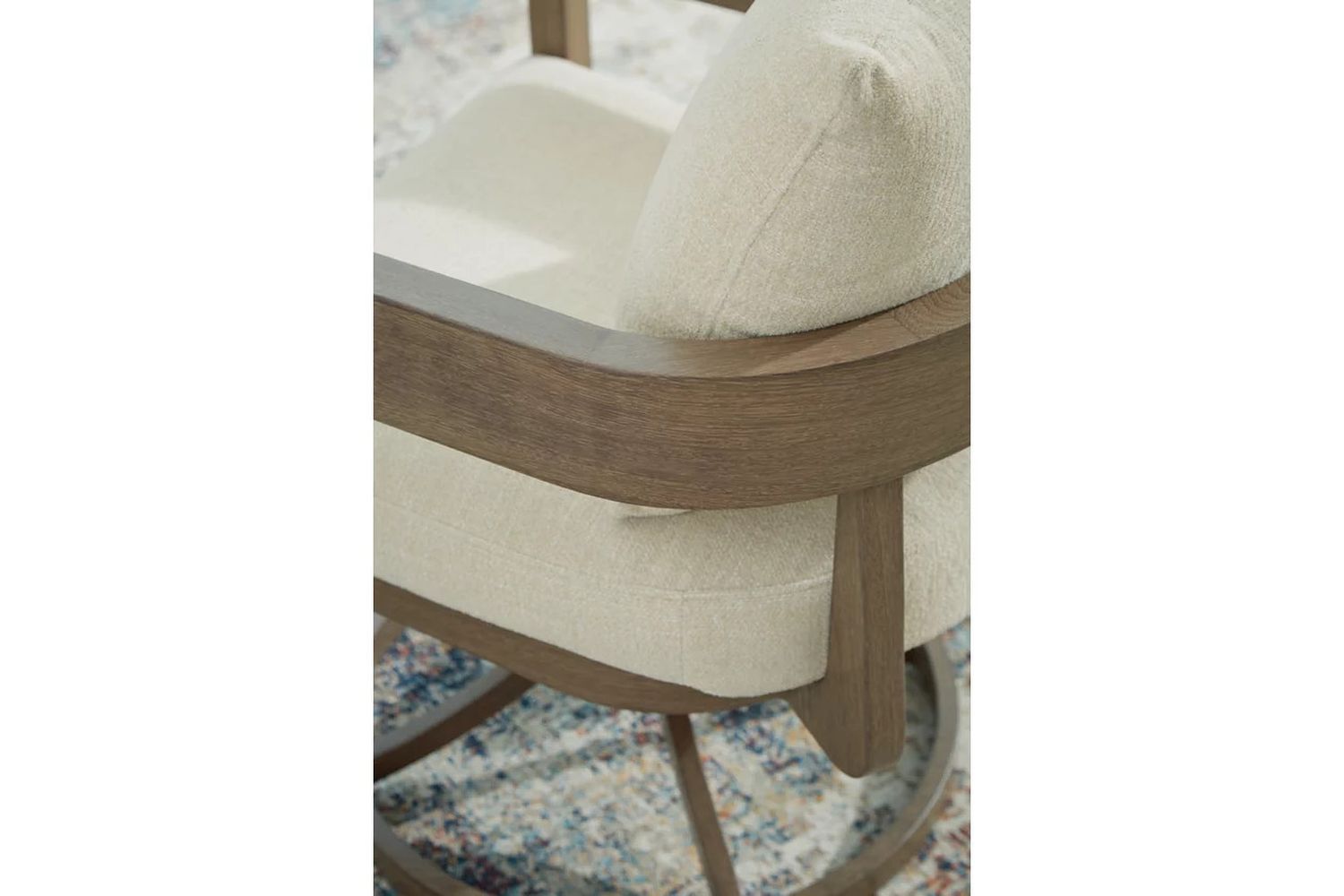 Serene Bay Outdoor Swivel Dining Chair with Cushion Set of 2 In White and Dark Brown P671602A