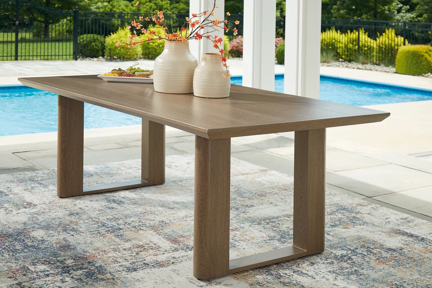 Serene Bay Outdoor Dining Table In Dark Brown P671625