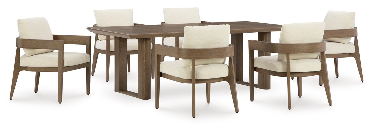 Serene Bay Outdoor Dining Table In Dark Brown P671625