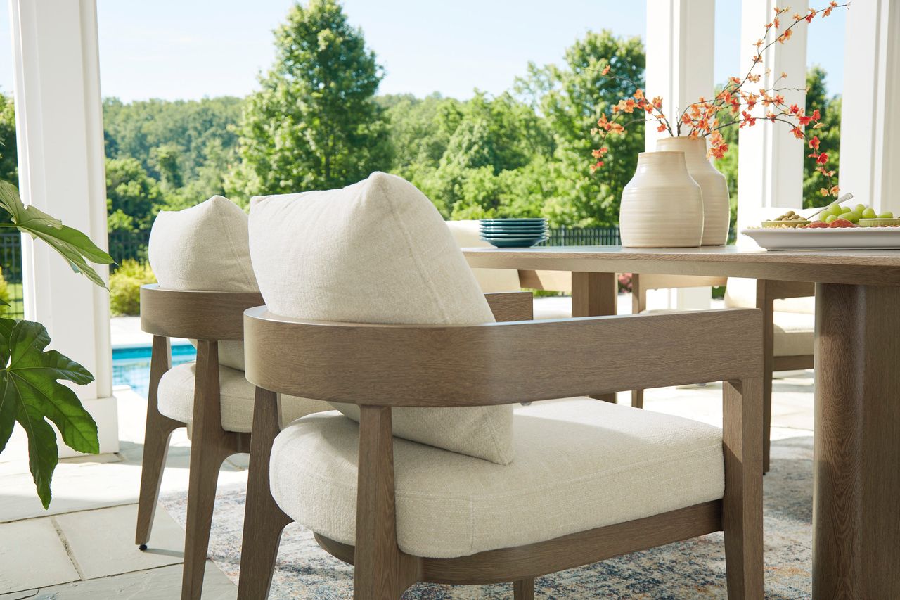 Serene Bay Outdoor Dining Table In Dark Brown P671625