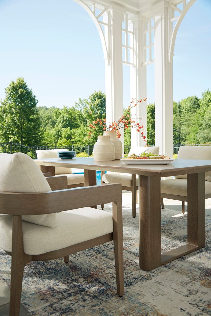 Serene Bay Outdoor Dining Table In Dark Brown P671625