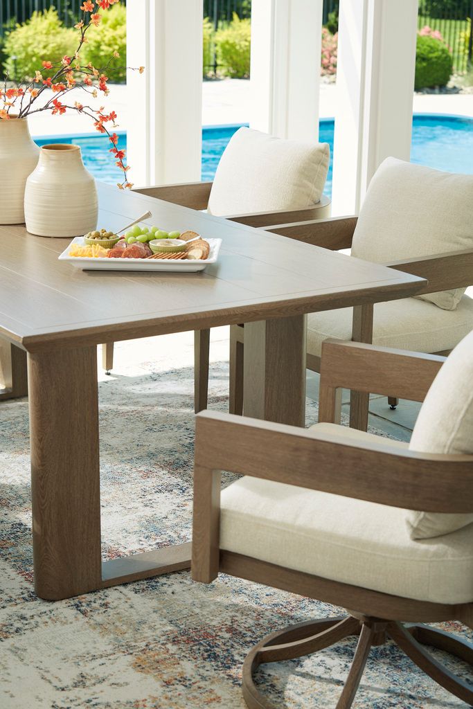Serene Bay Outdoor Dining Table In Dark Brown P671625