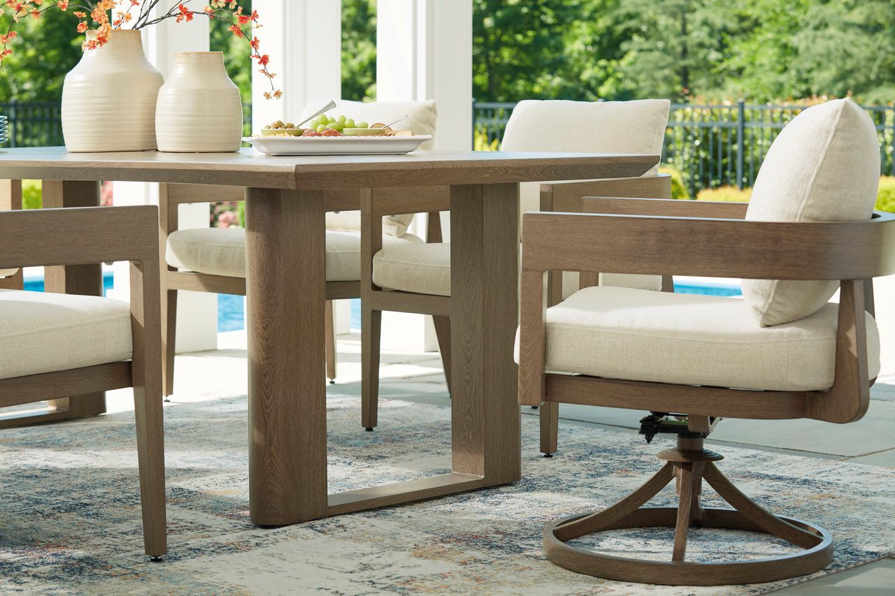 Serene Bay Outdoor Dining Table In Dark Brown P671625