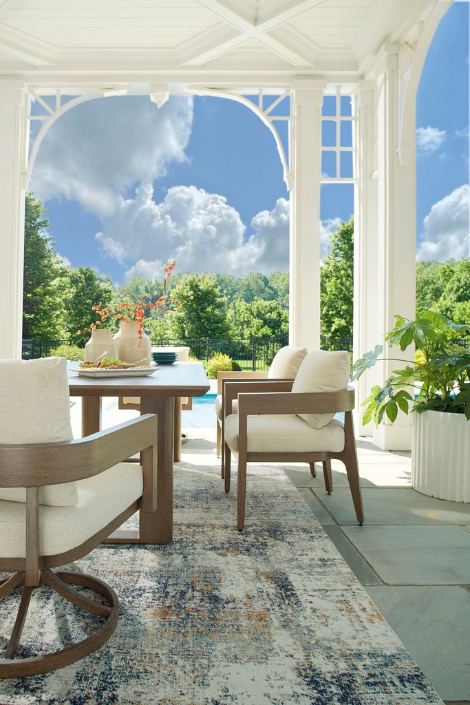 Serene Bay Outdoor Dining Table In Dark Brown P671625