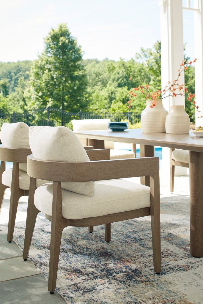 Serene Bay Outdoor Dining Table In Dark Brown P671625
