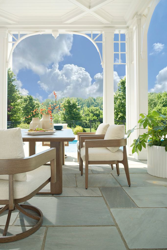Serene Bay Outdoor Dining Table In Dark Brown P671625