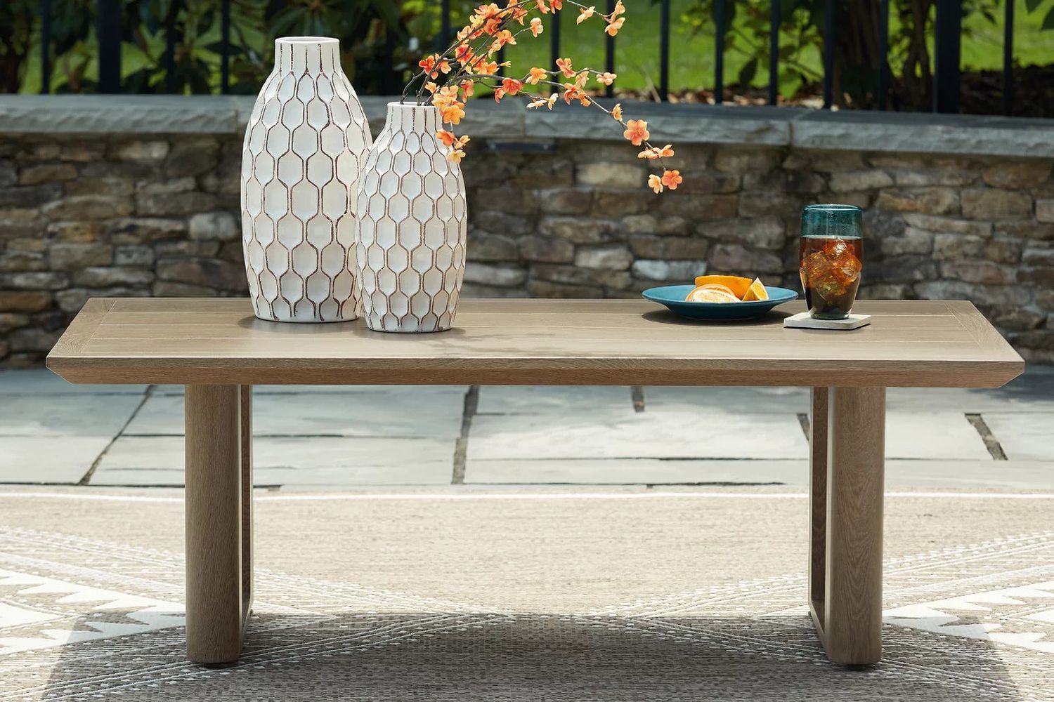 Serene Bay Outdoor Coffee Table In Dark Brown P671701