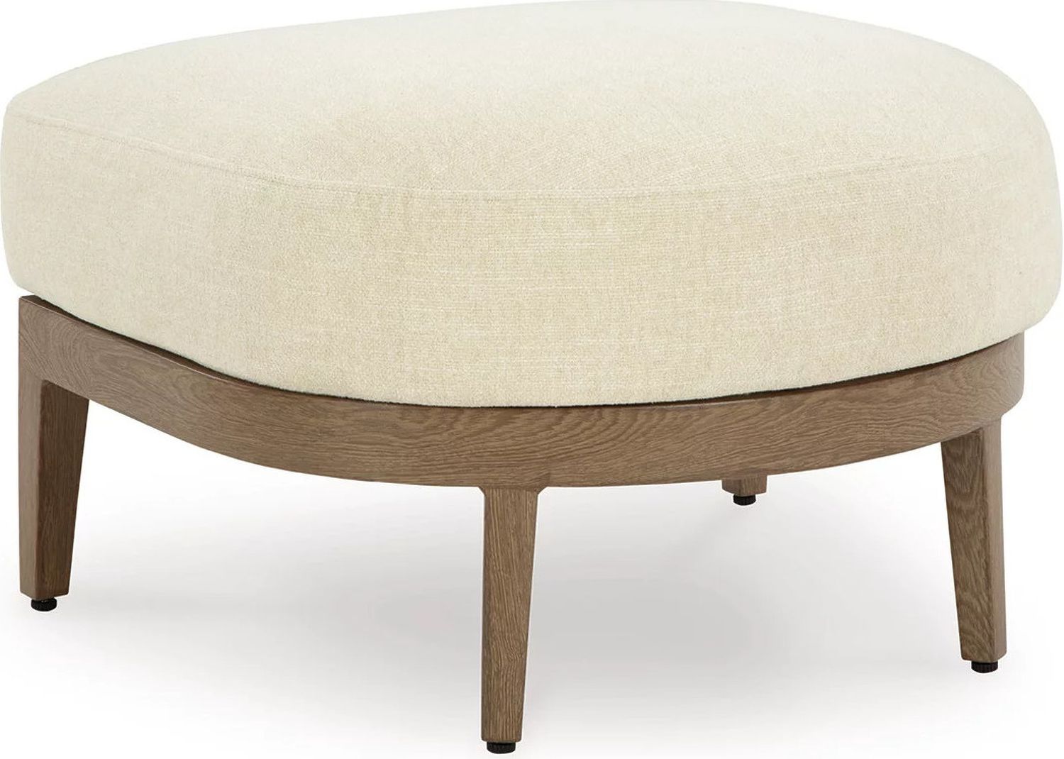 Serene Bay Outdoor Ottoman with Cushion In White and Dark Brown P671814