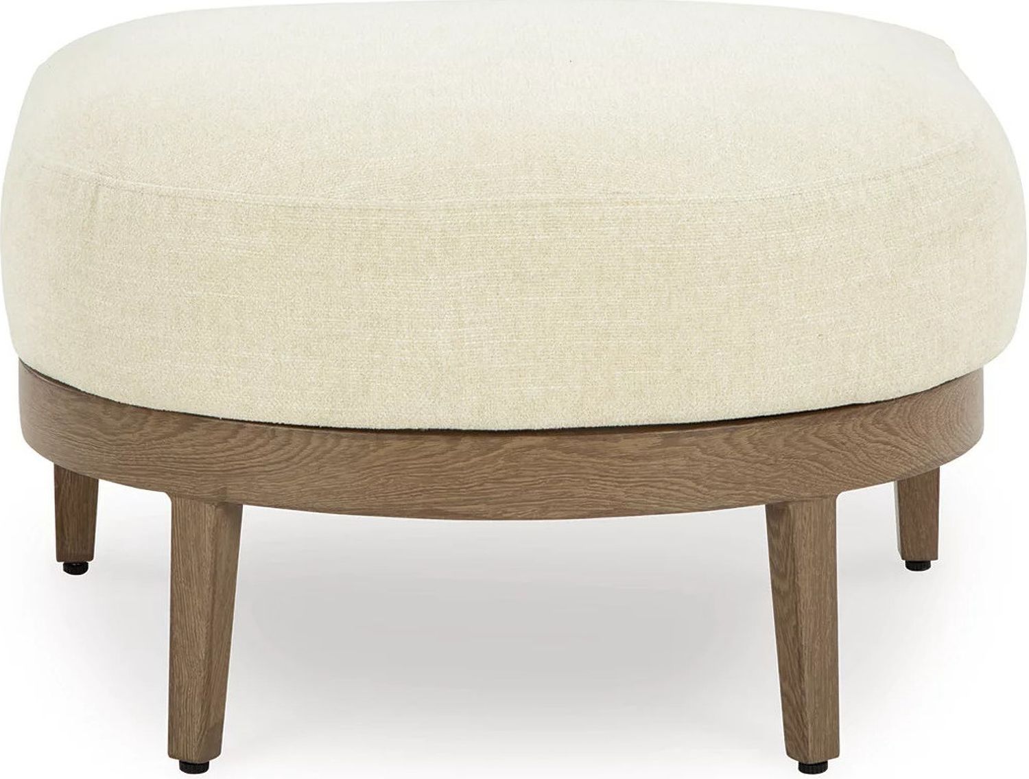 Serene Bay Outdoor Ottoman with Cushion In White and Dark Brown P671814