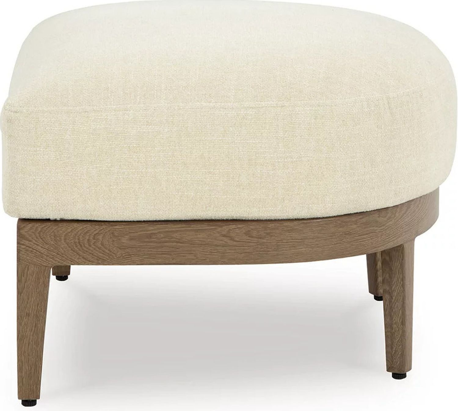 Serene Bay Outdoor Ottoman with Cushion In White and Dark Brown P671814