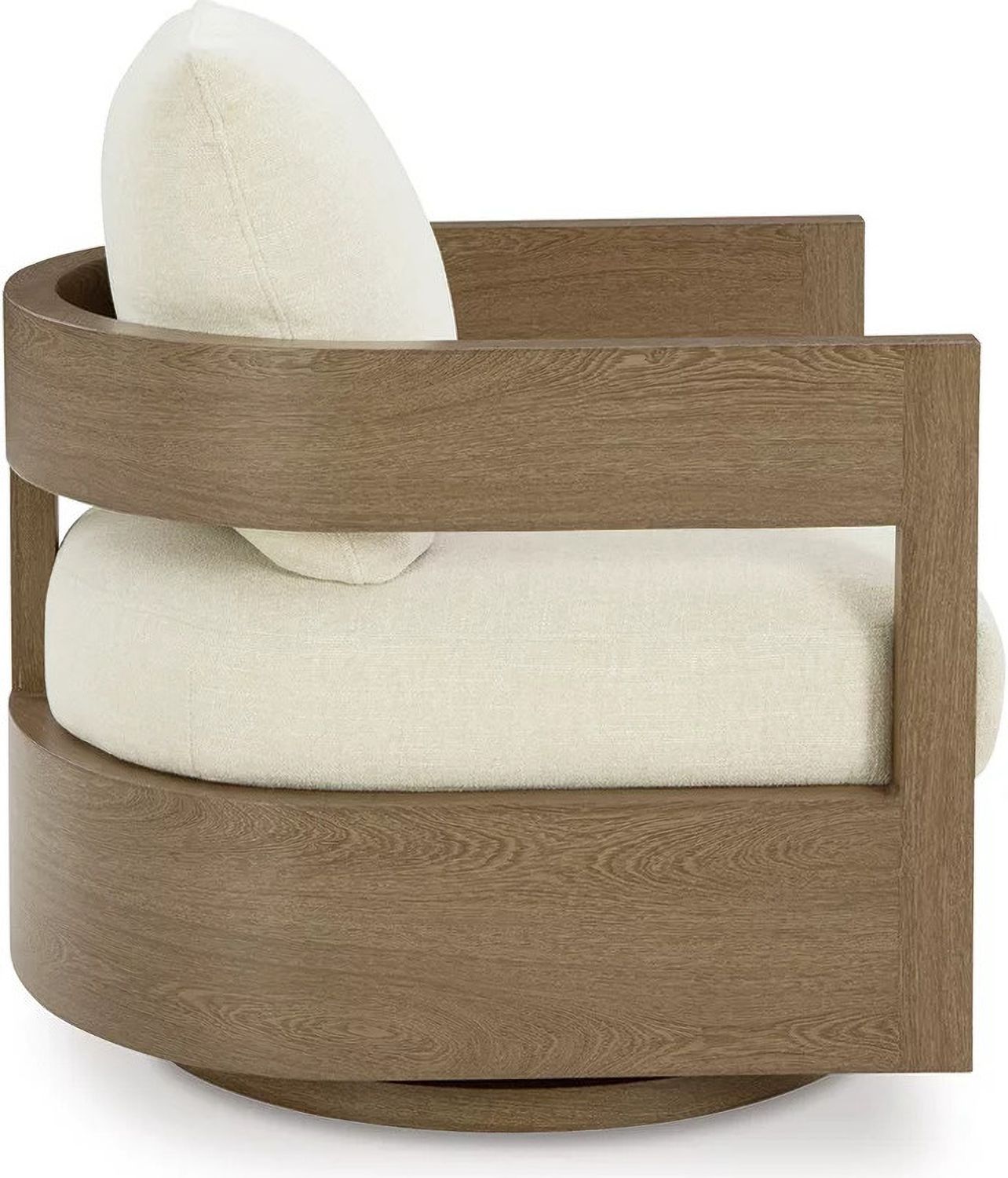 Serene Bay Outdoor Swivel Glider Chair with Cushion In White and Dark Brown P671821