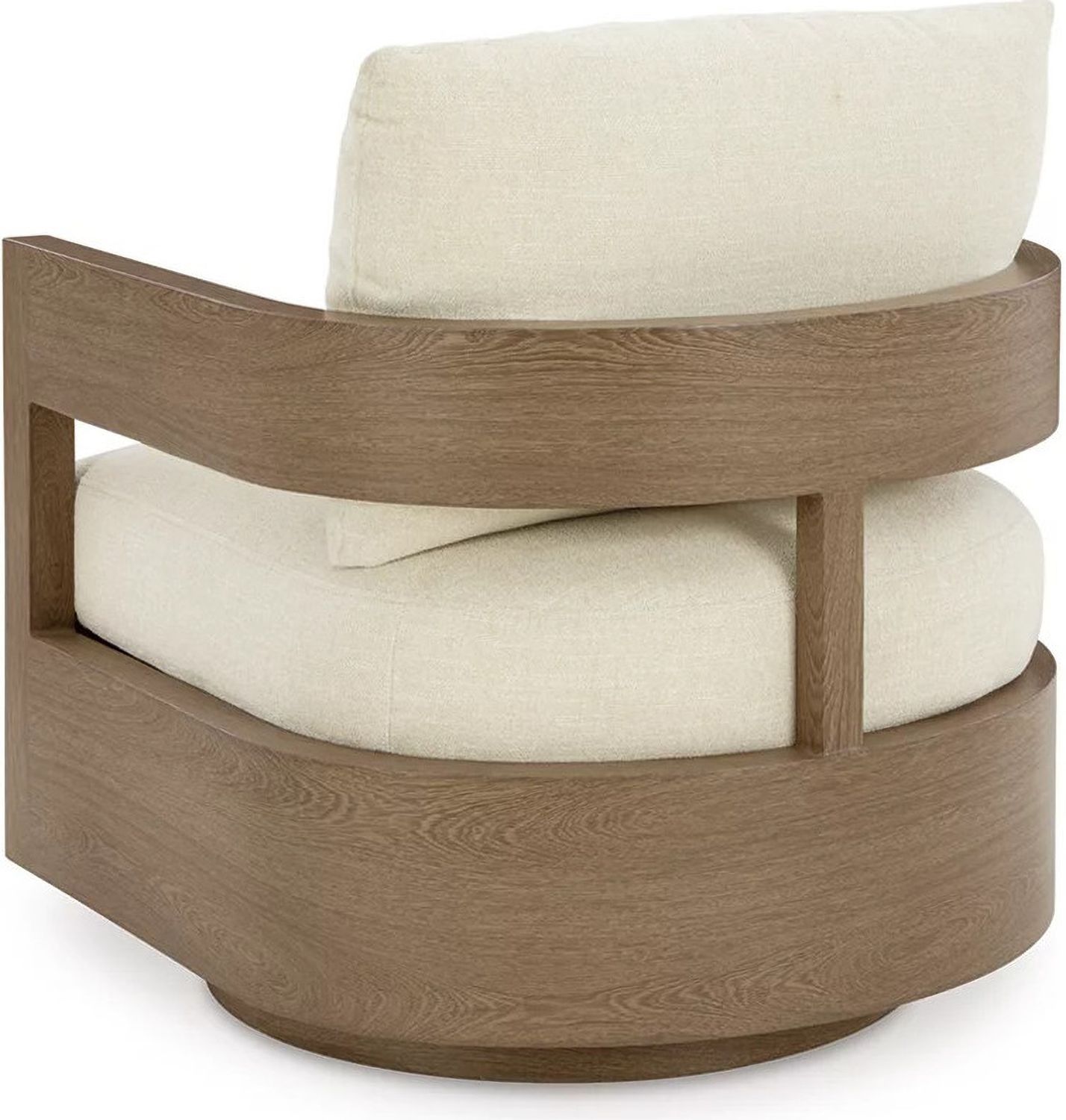Serene Bay Outdoor Swivel Glider Chair with Cushion In White and Dark Brown P671821