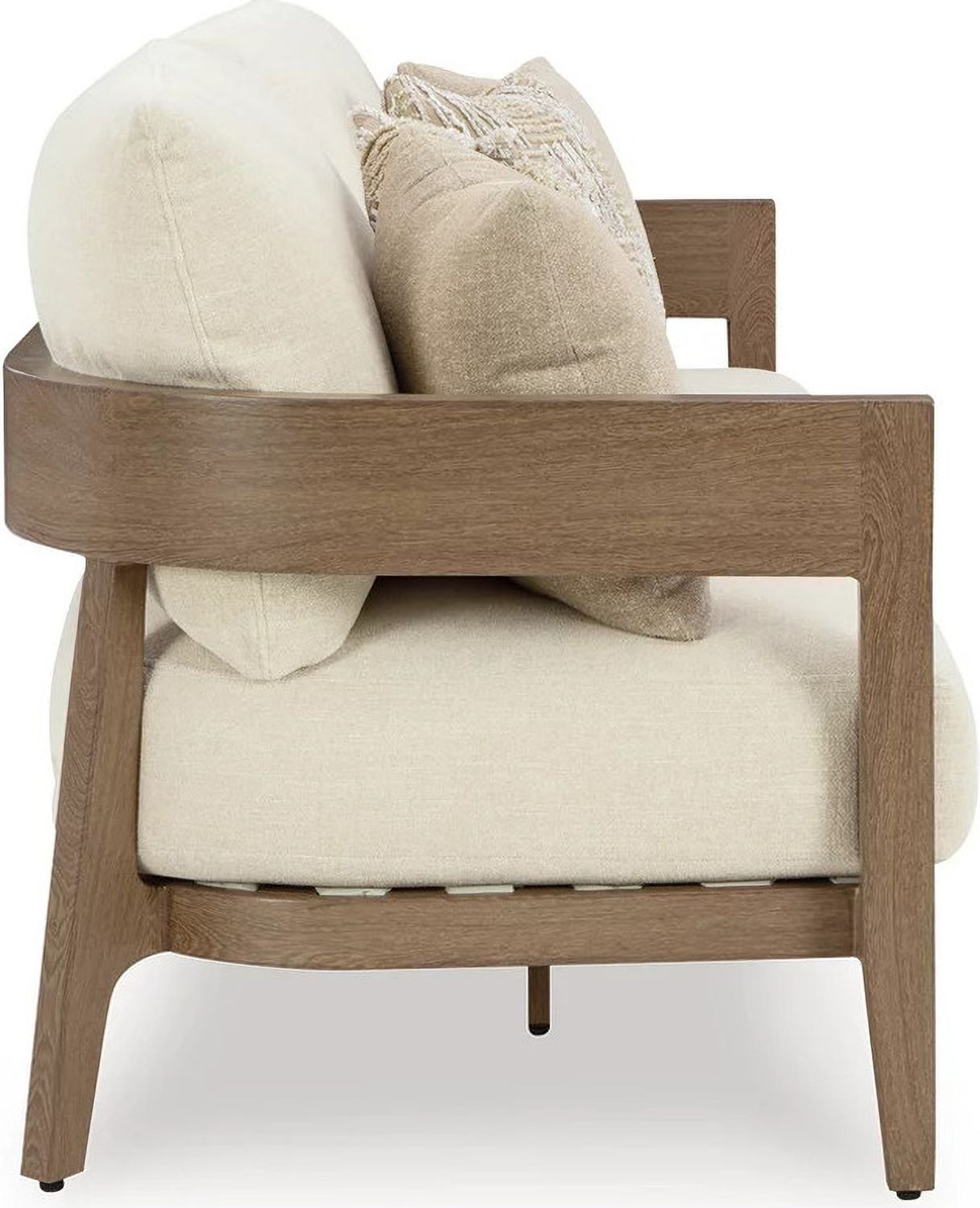 Serene Bay Outdoor Sofa with Cushion In White and Dark Brown P671838