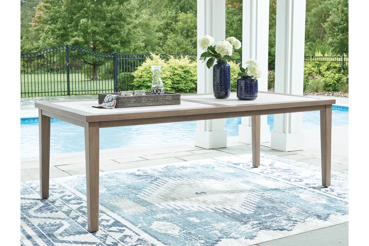 Rainier Ranch Outdoor Dining Table In Brown and Beige P701625