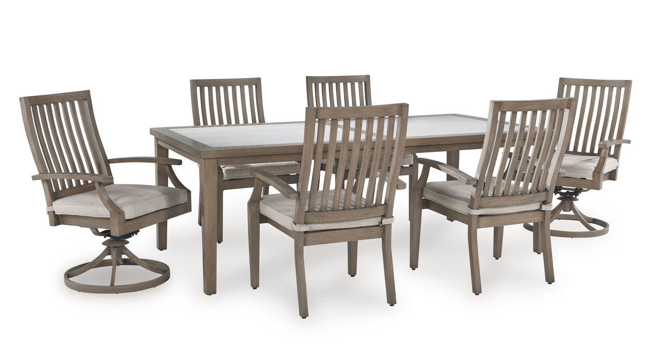 Rainier Ranch Outdoor Dining Table In Brown and Beige P701625