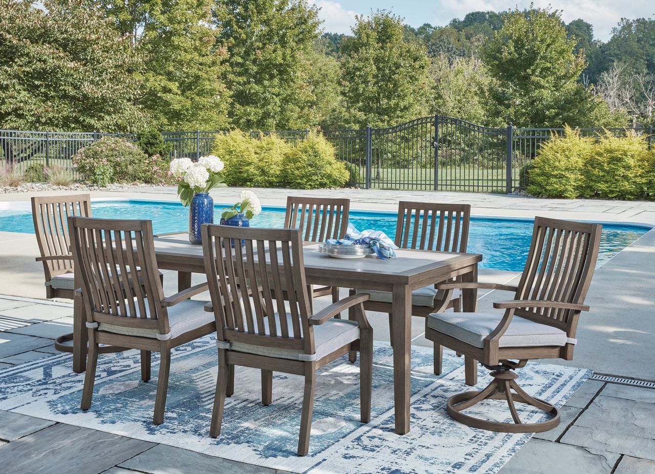 Rainier Ranch Outdoor Dining Table In Brown and Beige P701625