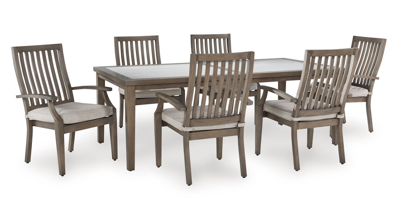 Rainier Ranch Outdoor Dining Table In Brown and Beige P701625