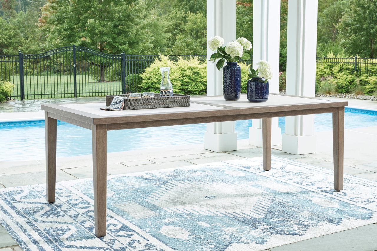 Rainier Ranch Outdoor Dining Table In Brown and Beige P701625