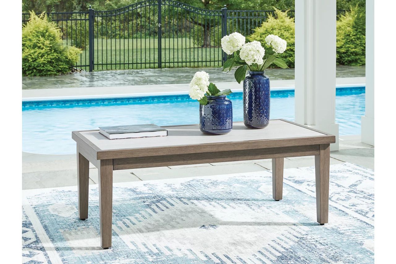 Rainier Ranch Outdoor Coffee Table In Brown and Beige P701701
