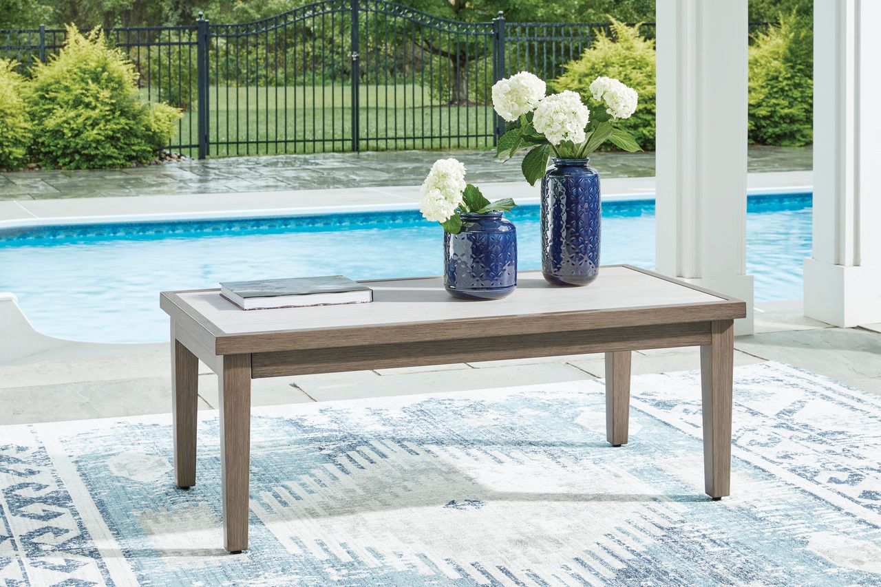 Rainier Ranch Outdoor Coffee Table In Brown and Beige P701701